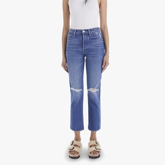 MOTHER Denim - MOTHER The Tomcat Distressed Straight Leg in Playing with Scissors Size 23